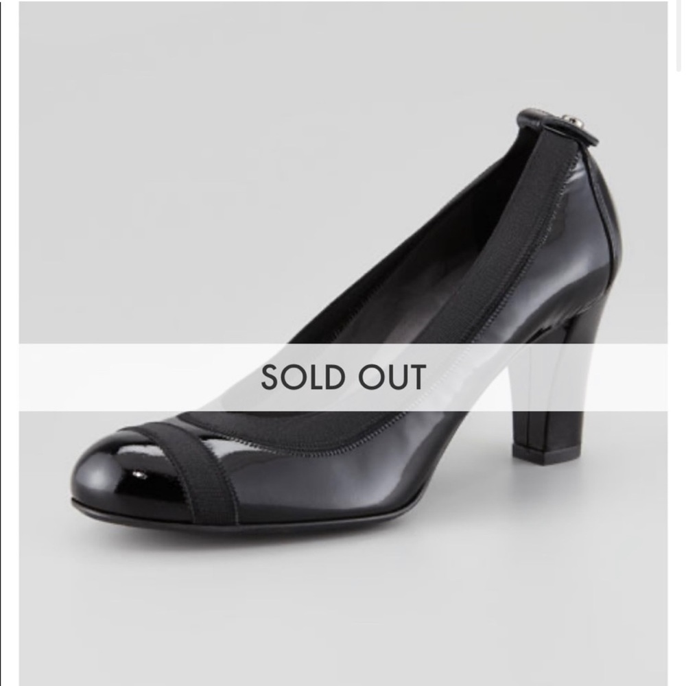 Never Worn ✨ Stuart Weitzman Black Leather Ballerina Pumps Sz 7